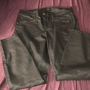 Ann Taylor leather look moto jeans, 12